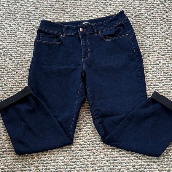 d. jeans Denim - D.Jeans Dark Blue Ankle/Crop Jeans